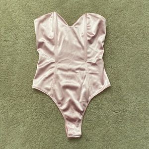 Princess Polly Pink Silk Huttley Bodysuit
